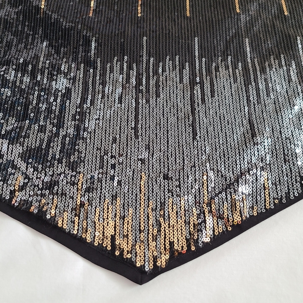 NWT Lavish Black/Silver/Gold Sequined Double Strap Racerback Cami Tank Top, M - Picture 5 of 11